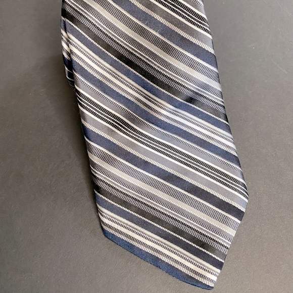 Michael Kors blue black striped neck tie men’s